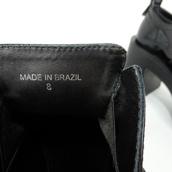 LARROUDE Stewart Platform Oxford Heels Size 8 Black Leather Chunky NEW $375 - Picture 16 of 16